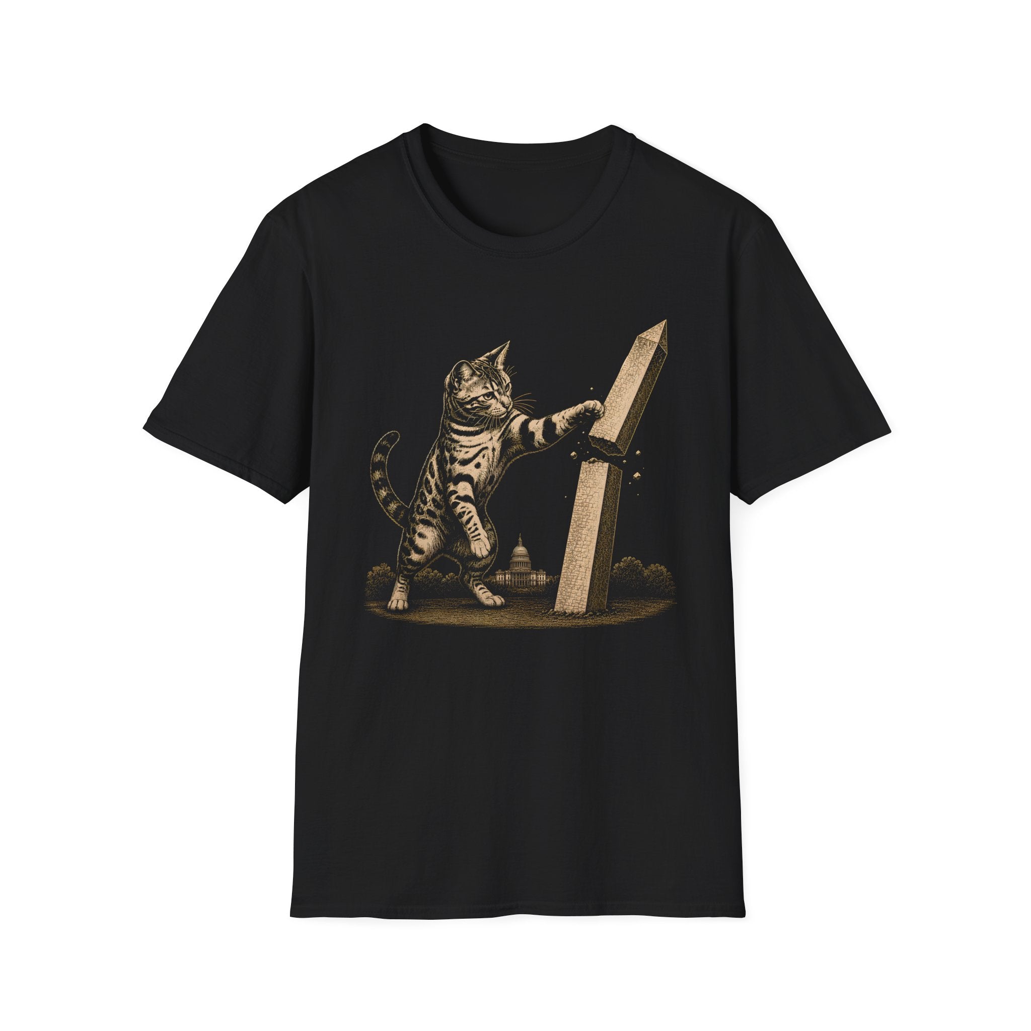 Cat vs Washington Monument T-Shirt