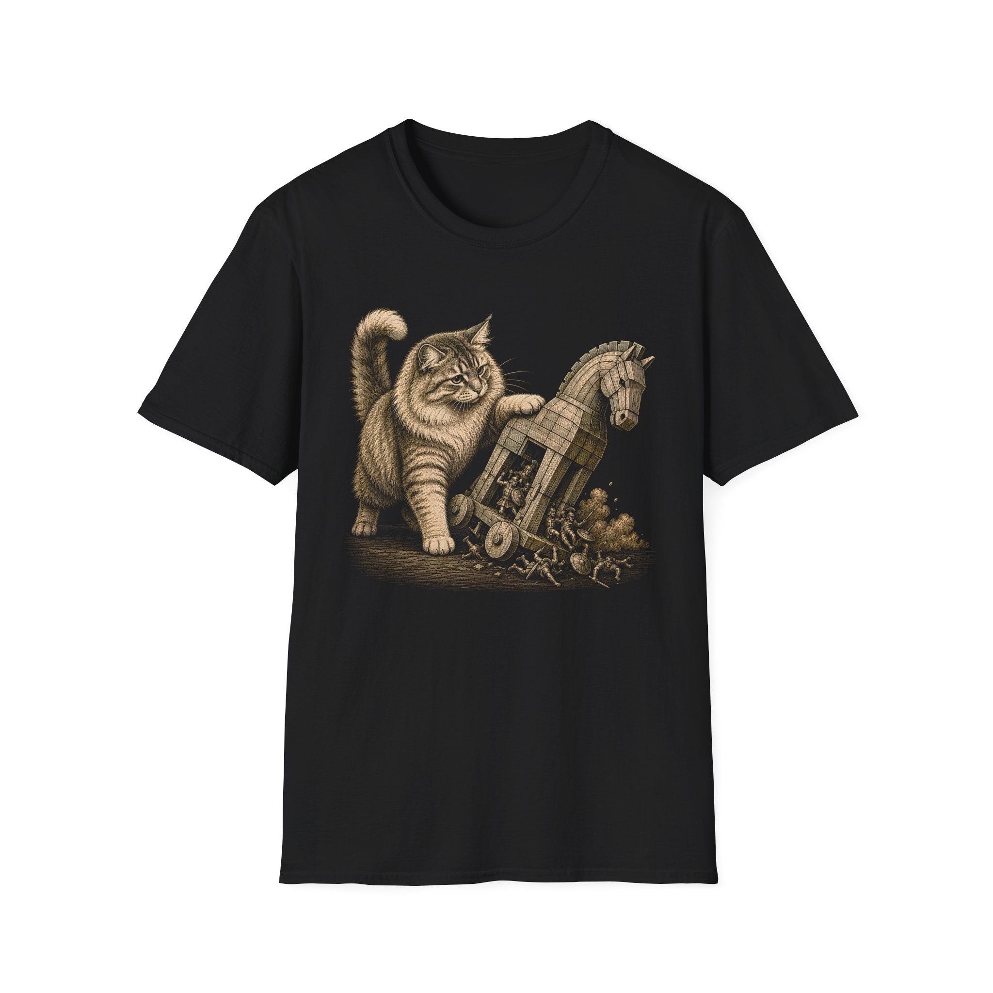 Cat vs Trojan Horse T-Shirt