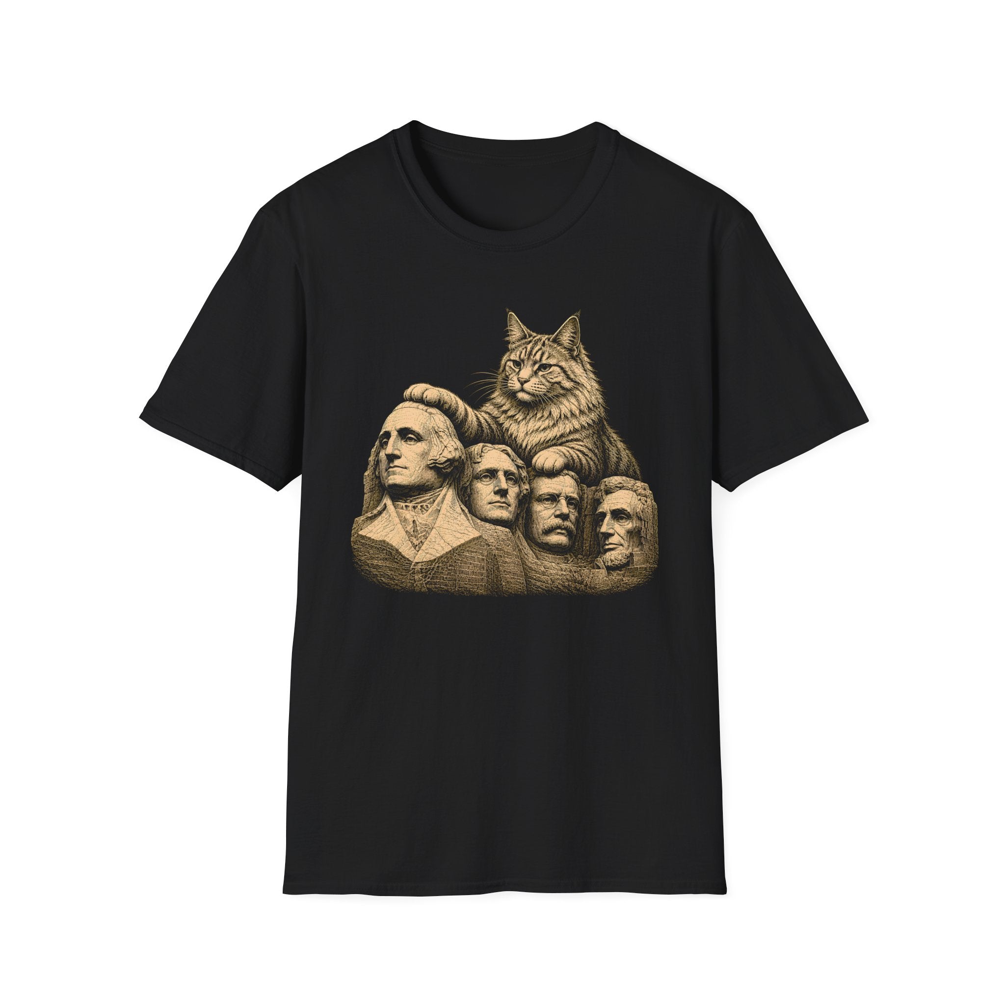 Cat vs Mount Rushmore T-Shirt