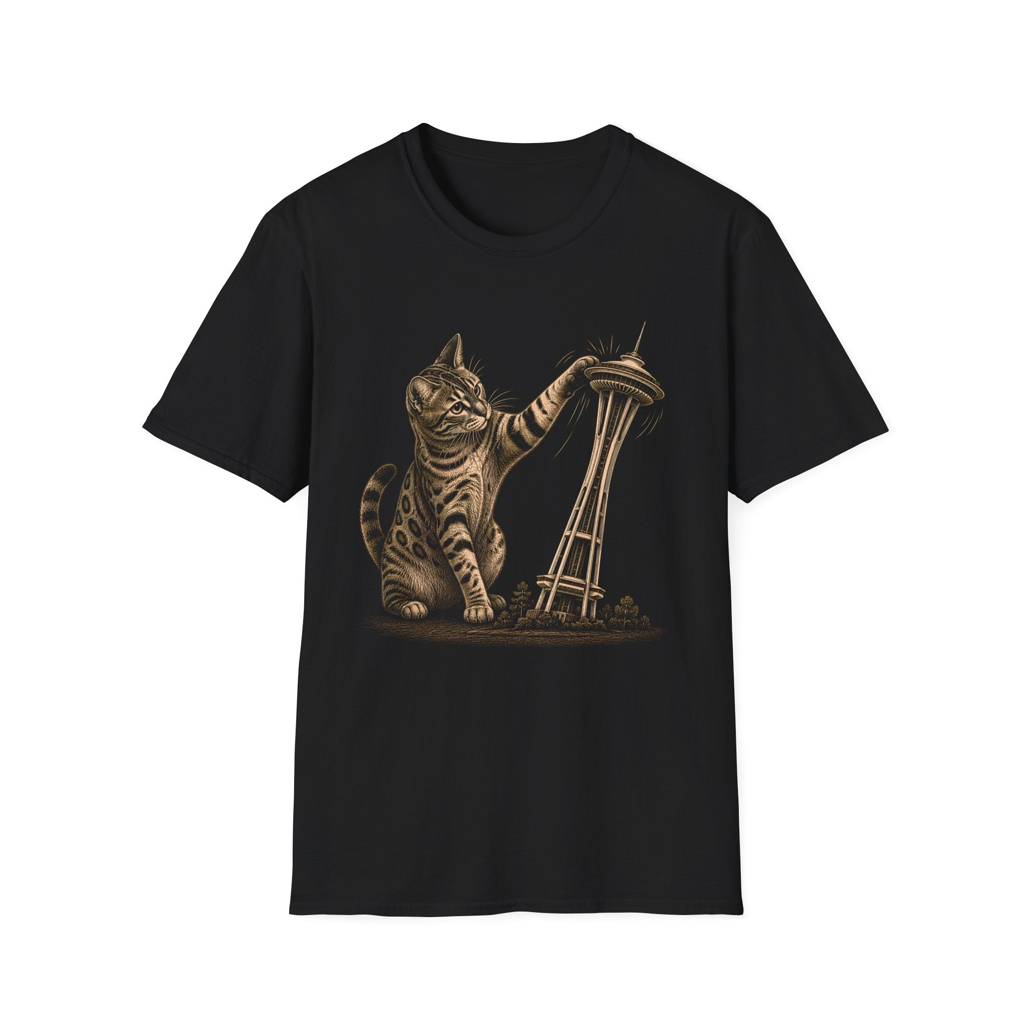 Cat vs Space Needle T-Shirt