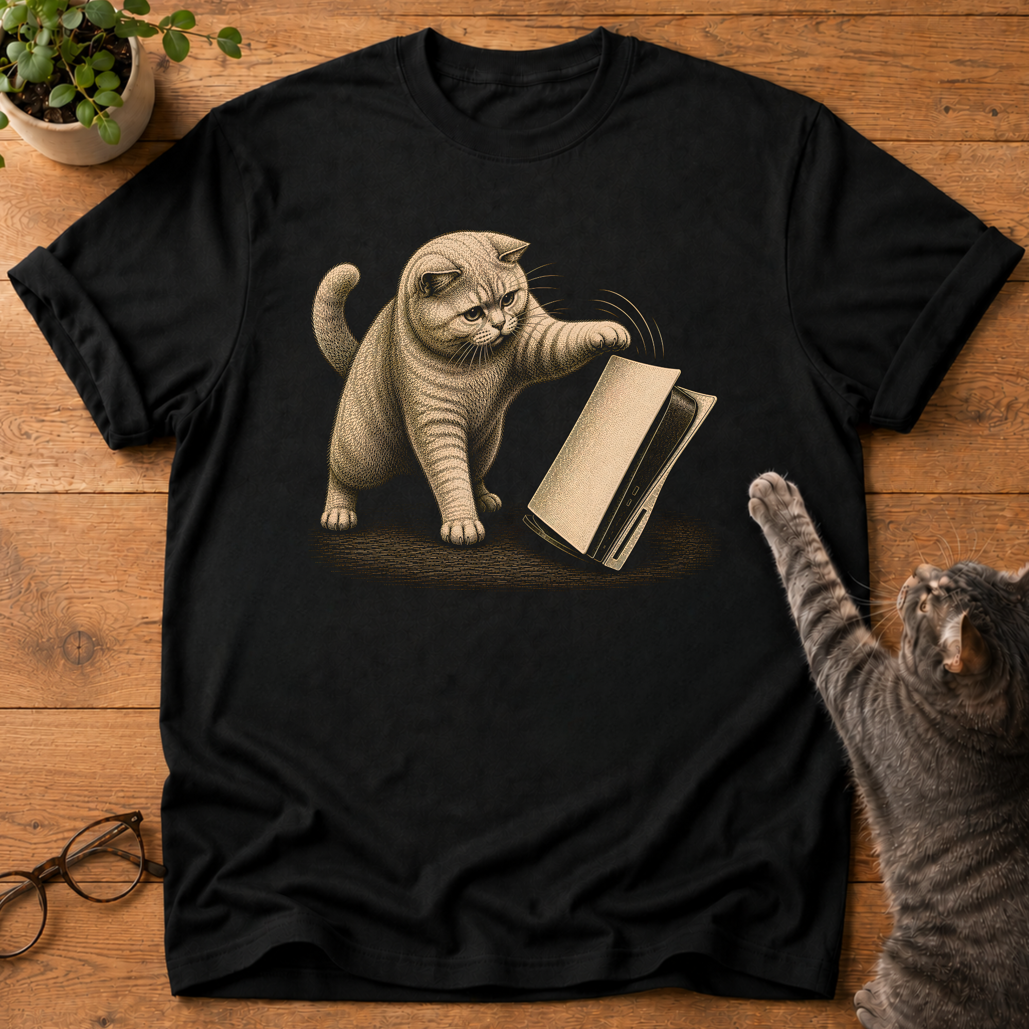Cat vs Game Station T-Shirt
