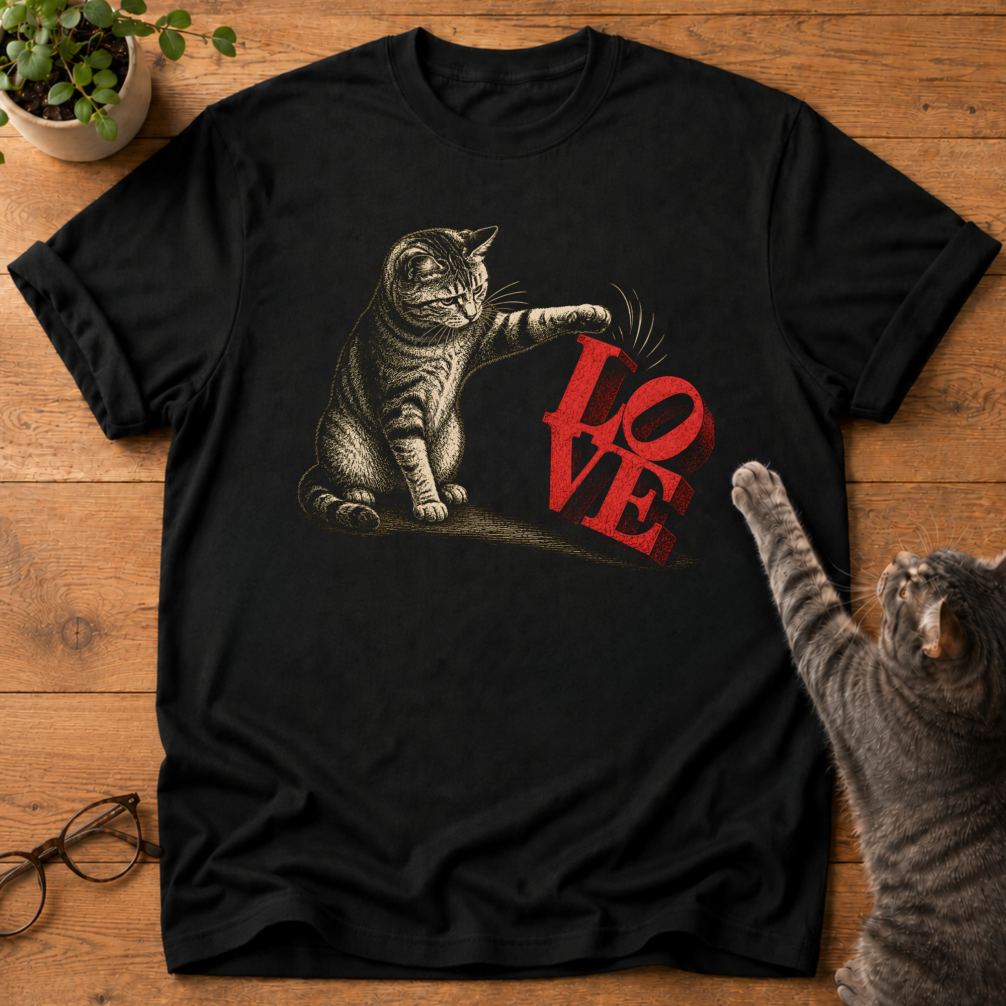 Cat vs Love Sign T-Shirt
