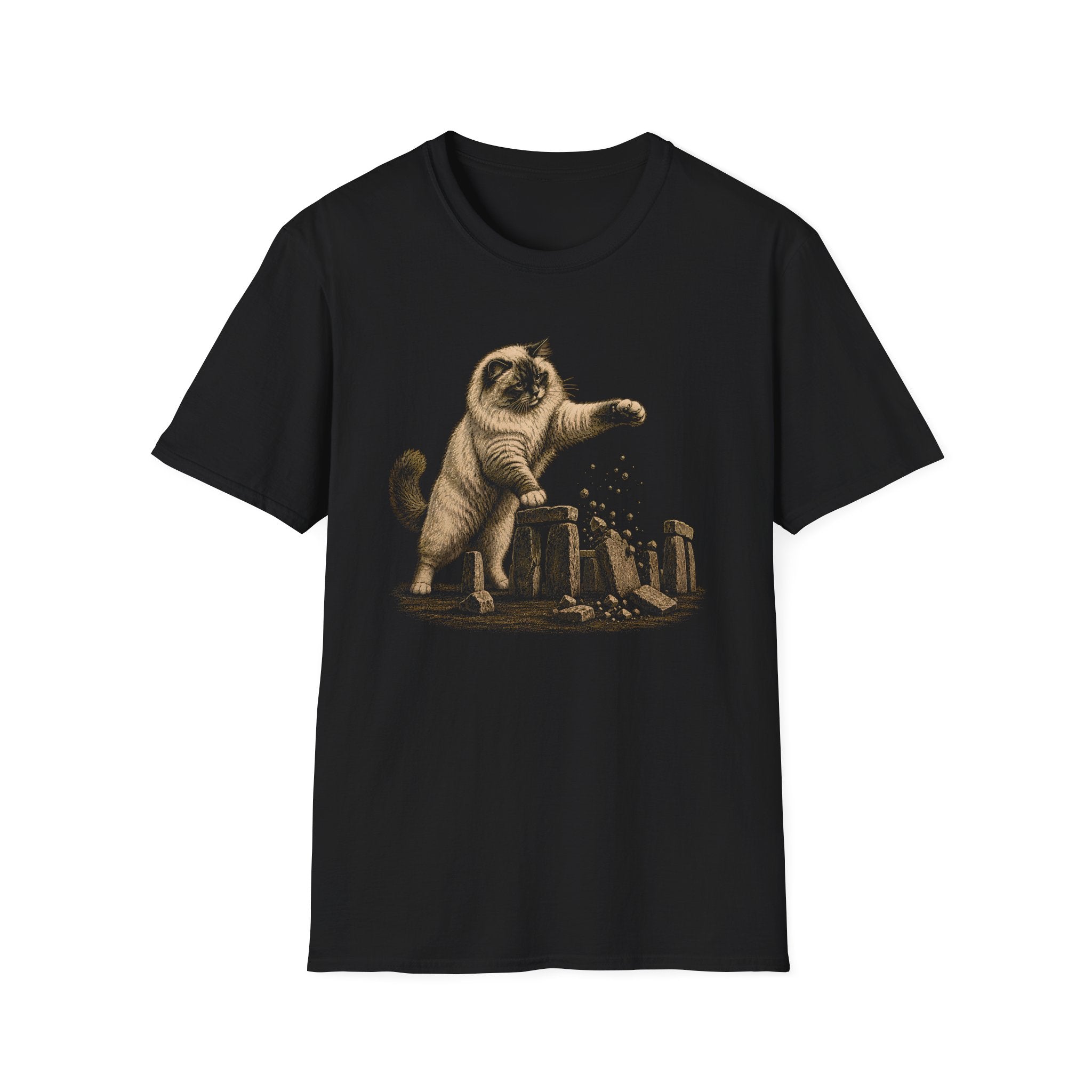 Cat vs Stonehenge T-Shirt