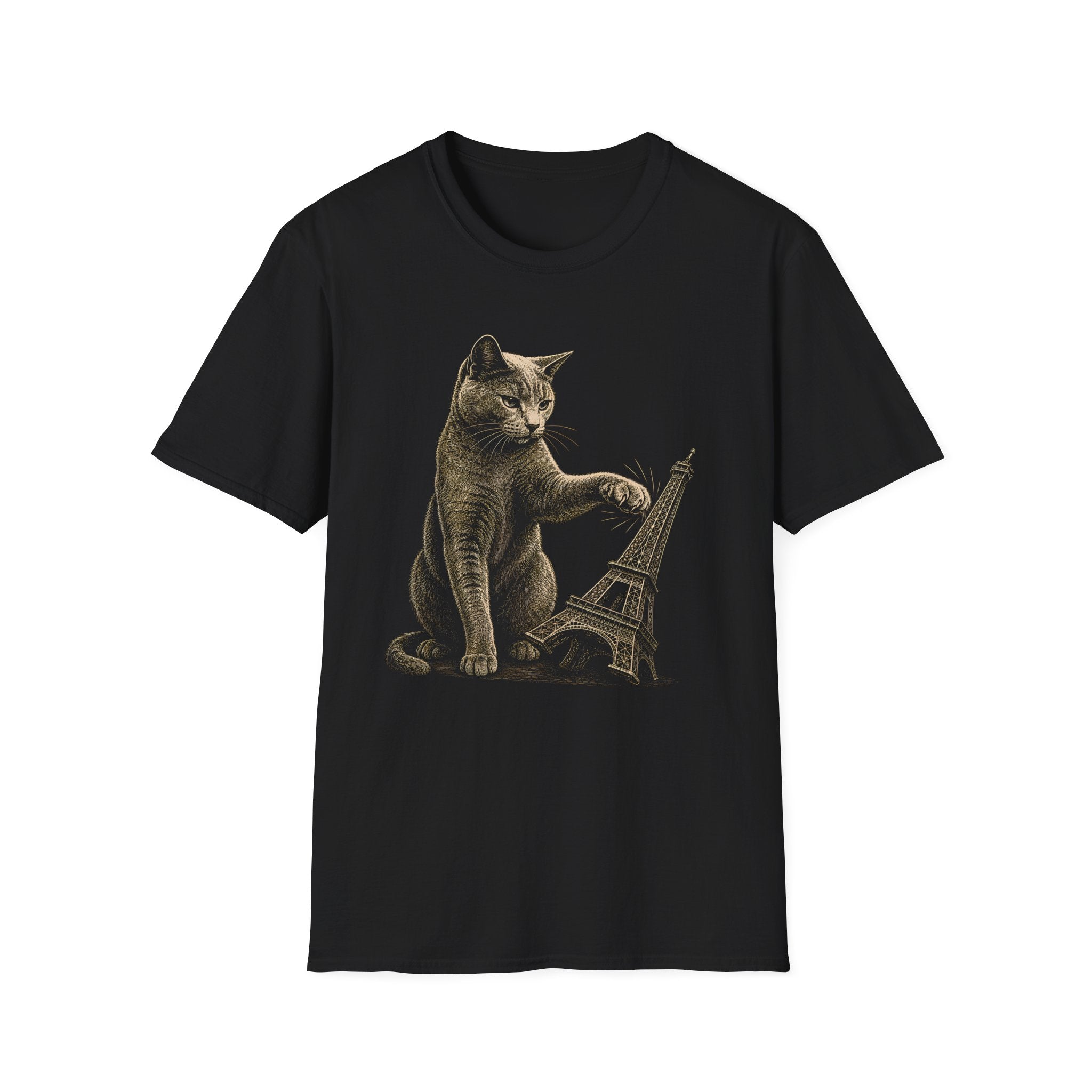 Cat vs Eiffel Tower T-Shirt