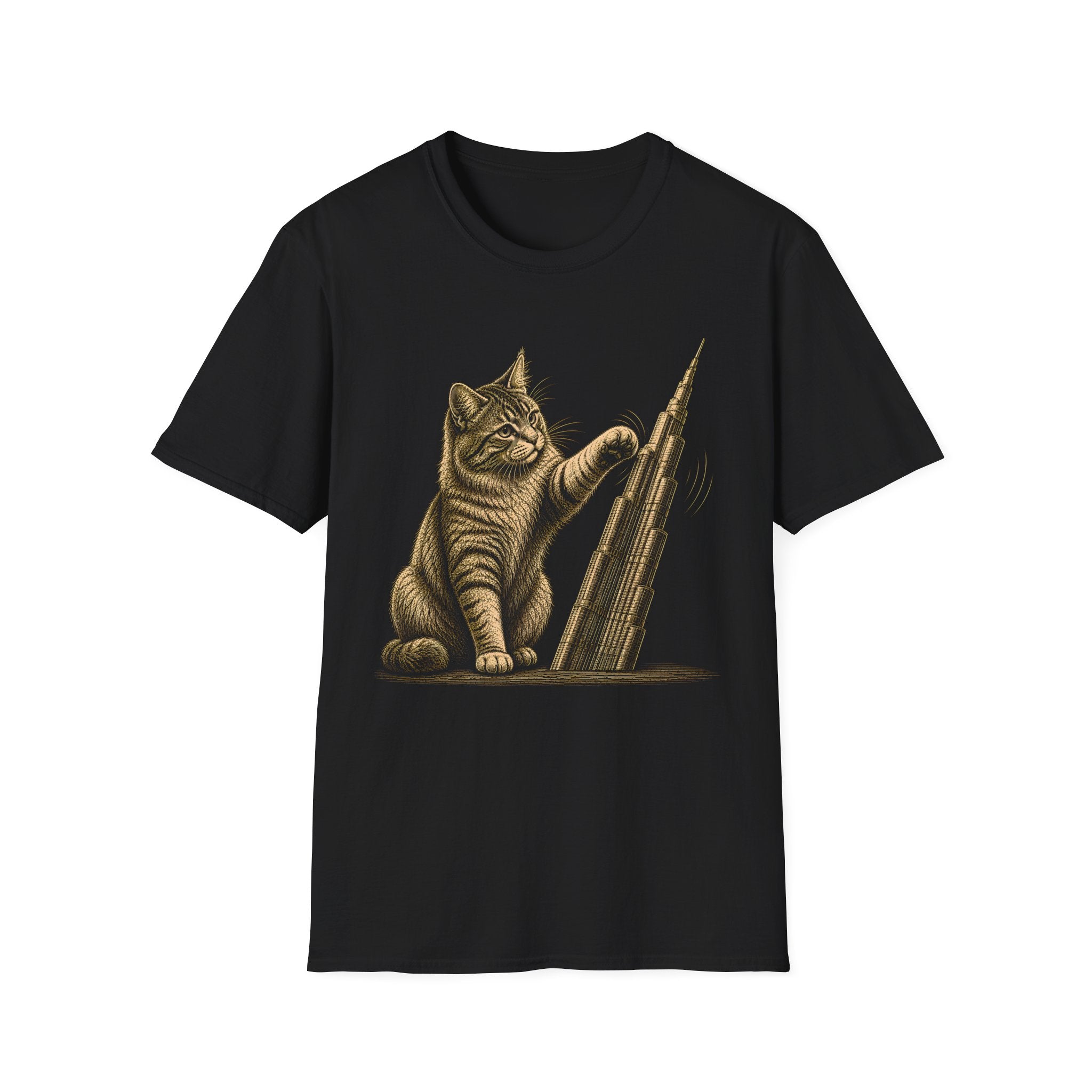 Cat vs Burj Khalifa T-Shirt