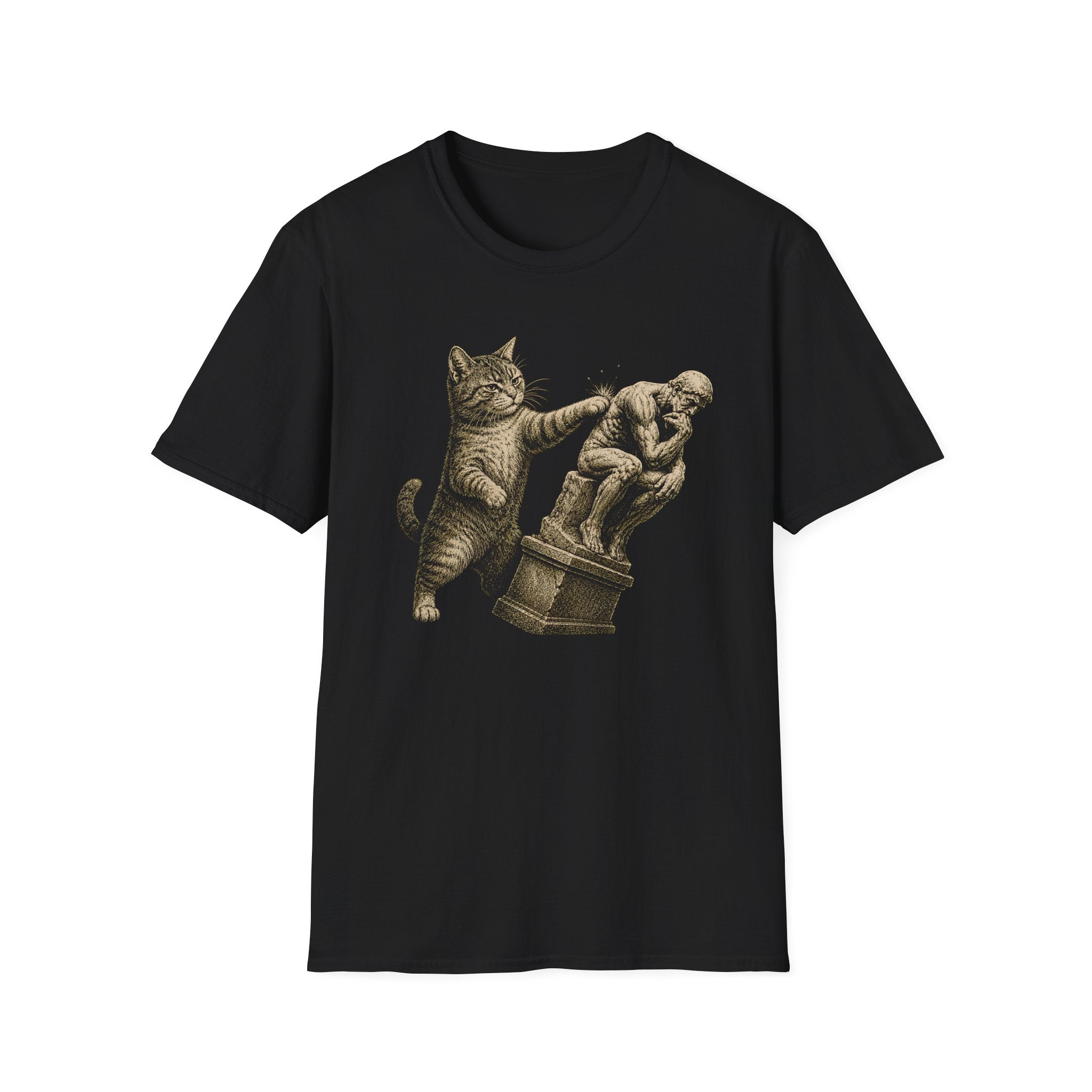 Cat vs The Thinker T-Shirt